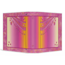 Pink design with hearts and stars binders