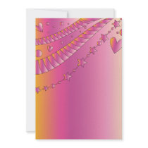 Pink design with hearts and stars invitations by Valentine_Shop Pink design with hearts and stars invitations