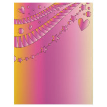 Pink design with hearts and stars letterhead by Valentine_Shop Pink design with hearts and stars letterhead