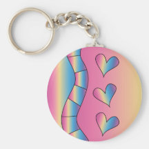 Pink design with hearts key chains