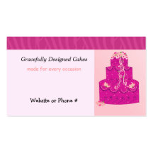 Pink Designer Cake Business Card