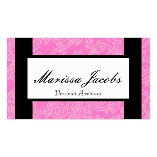 Pink Details Personal Assistant Business Card (front side)