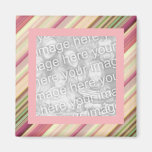 Pink Diagonal Stripe Magnet