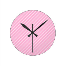 Pink Diagonal Stripes Pattern. Clocks