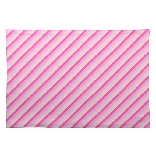 Pink Diagonal Stripes Placemats Zazzle