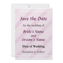 Pink Diagonal Stripes Save the Date invitations