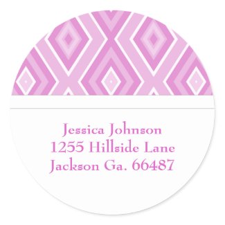 Pink Diamond Print Address Labels sticker