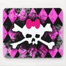 Pink Diamond Skull Mousepad