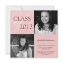 Pink diamond square photo graduation announcement invitation