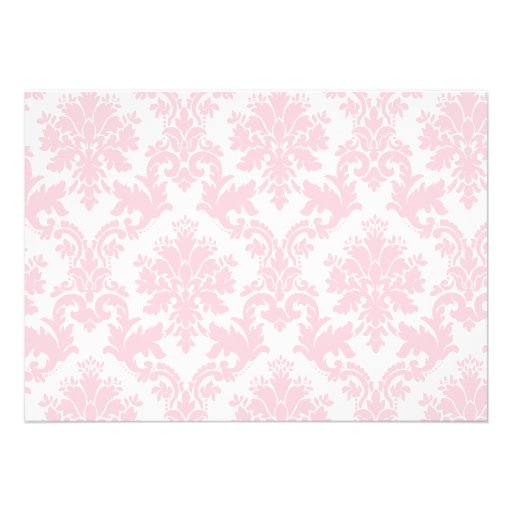 Pink Diamonds and Pearls Damask Invitation
