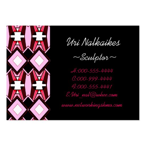 pink diamonds business card template (front side)