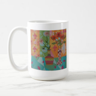 Pink Diamonds Floral Mug