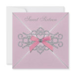 Pink Diamonds Pink Sweet 16 Birthday Party Invites