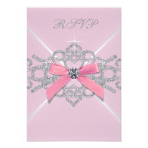Pink Diamonds Pink Sweet 16 Birthday Party RSVP Invite