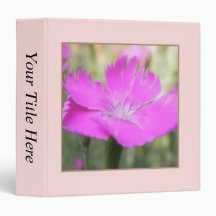 Pink Dianthus Bloom Vinyl Binders