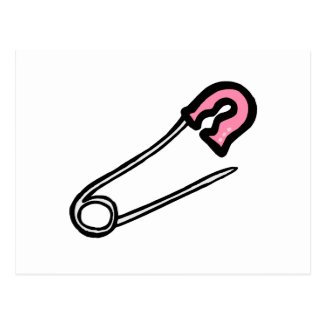 Pink Diaper Pin Post Card