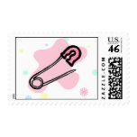 Pink Diaper Pin Postage Stamp