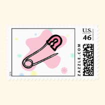 Pink Diaper Pin stamps
