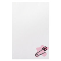 Pink Diaper Pin Stationery