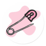 Pink Diaper Pin Stickers