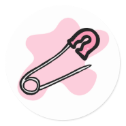 Pink Diaper Pin Stickers