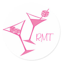 PInk Dice Martini Stickers by trennea PInk Dice Martini Stickers