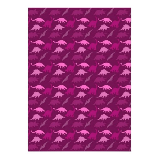 Pink Dinosaur Birthday Invitation
