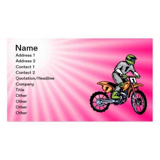 Pink Dirt Bike. Business Card Templates Zazzle