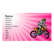 Pink Dirt Bike. Business Card Templates