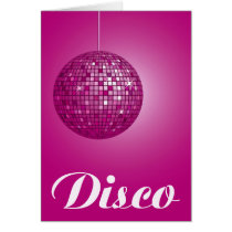 pink disco ball greeting cards