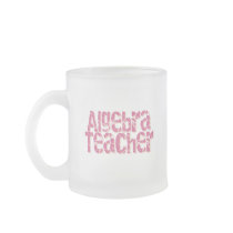 Pink Distressed Text Algebra Teacher Mug