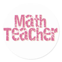 Pink Distressed Text Math Teacher stickers by school_teacher Pink Distressed Text Math Teacher stickers