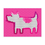 'pink dog' digital painting Postcard