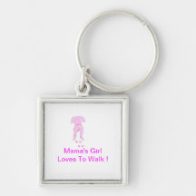 Pink Dog Ears Down Mama's Girl Key Chain