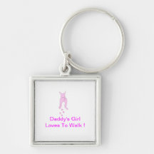 Pink Dog Ears Up Daddy's Girl Key Chains