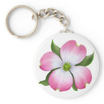 Pink Dogwood Blossom Keychain