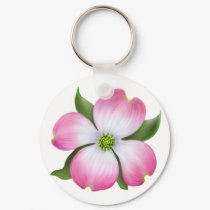 Pink Dogwood Blossom Keychain by twopurringcats Pink Dogwood Blossom Keychain