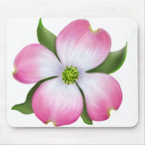 Pink Dogwood Flower Mousepad by twopurringcats Pink Dogwood Flower Mousepad