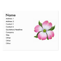 Pink Dogwood Flower Profile Card Business Card Template