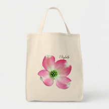 Pink Dogwood Personalized Tote Bag