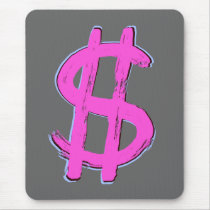 Pink Dollar Sign Mouse Pad