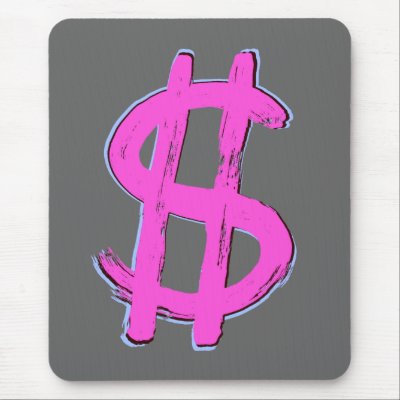 dollar symbolism. The pink dollar symbol has
