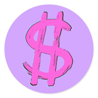 dollar symbolism. The pink dollar symbol has