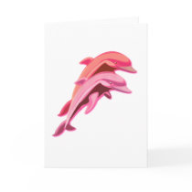 Pink Dolphin Design Greeting Card
