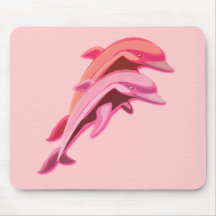 Pink Dolphin Design Mouse Pad