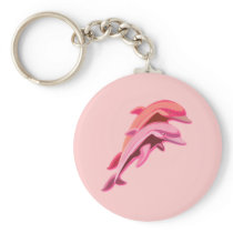 Pink Dolphin Design Pink Keychain