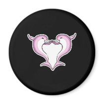 pink dolphin heart magnets