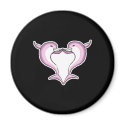 pink dolphin heart magnets