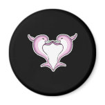 pink dolphin heart magnets