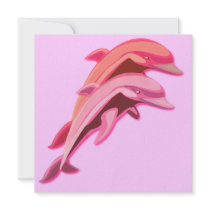 Pink Dolphins Invitation